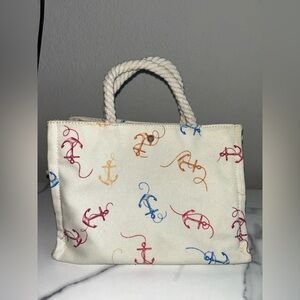 LC Lauren Conrad Anchor Print Canvas Tote - Multicolor